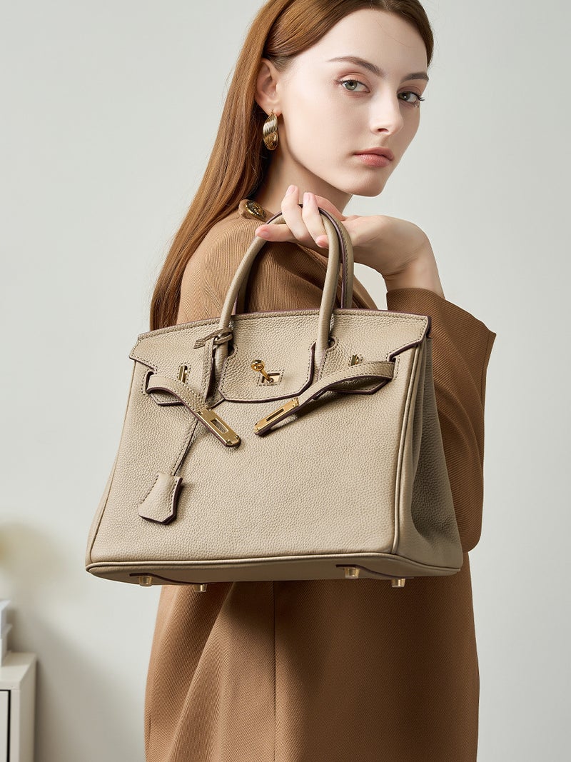 Togo Genuine Leather Women's Kelly Birkin Bag – Large Capacity Urban Tote - Image 2